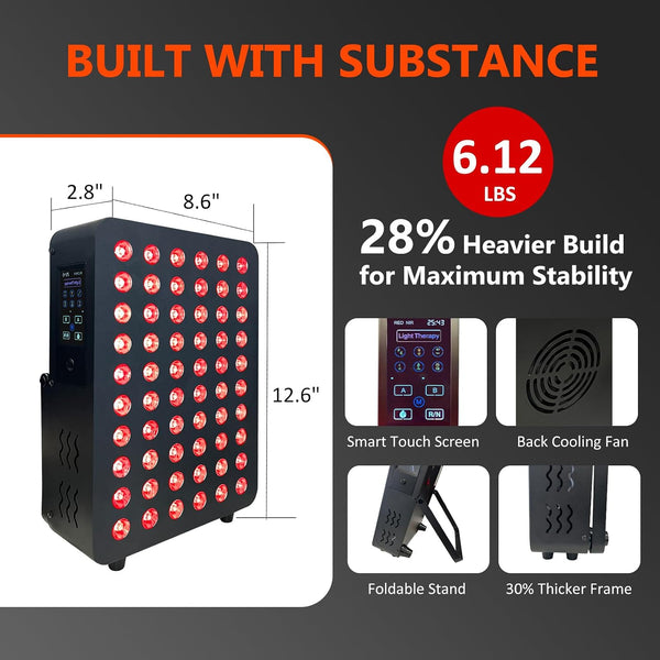 Red Light Therapy Panel Built for Daily Wellness, 660nm 850nm Dual Wavelength, 60 LED Design, Timer Settings