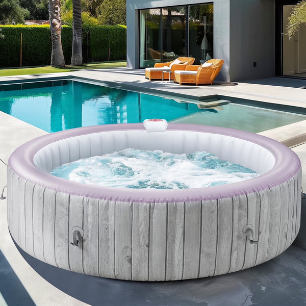 Inflatable Hot Tub Built for Relaxation, 6 Person Capacity, 130 Air Jets, Quick Setup