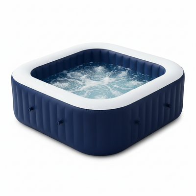 73'' X 73'' Inflatable Hot Tub Portable, Outdoor Massage Jets Home Spa Tub, Multifunction Hidden Pump, Cover, Storage Bag, Floor Mat, 4 Filters, 2 Cup Holder, Max 104℉, 910L