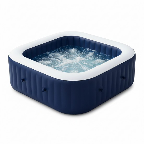73'' X 73'' Inflatable Hot Tub Portable, Outdoor Massage Jets Home Spa Tub, Multifunction Hidden Pump, Cover, Storage Bag, Floor Mat, 4 Filters, 2 Cup Holder, Max 104℉, 910L